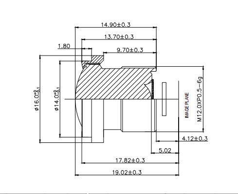 Lensa mobil F/N.2.2, 2MP / 3MP HD MAX Image HeightØ7.0, EFL2.3mm Cabin Management System Lens