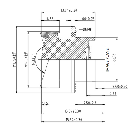 EFL2.2mm Car Digital Cabin Management System Lens,Diameter wajah ujung depan Ø14,2MP high-pixel