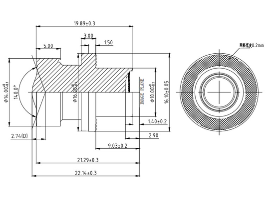 Aluminium Wide Angle ADAS Lens EFL4.48mm F/NO.1.6 HD Fisheye Lens