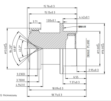 4.8 mm EFL Kamera Monitor System Lensa dengan Sensor Ukuran OX03F10 1920*1536 FBL/FFL 2.95